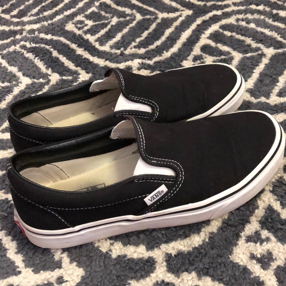 Vans black slip on